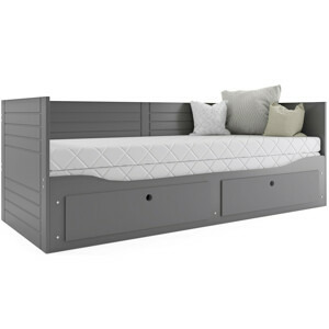 Výsuvná dětská postel HERMES šedá 200x80 cm