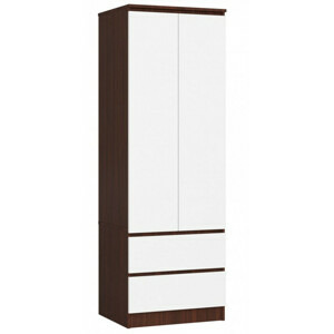 Skříň STAR S60 2D 2SZ - wenge/bílá