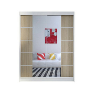 Šatní skříň CAMINO V šířka 150 cm - bílá/dub sonoma