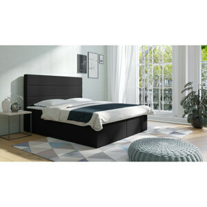 Postel 62 BAKU 200x200 cm s úložným prostorem Černá