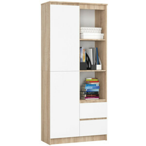Regál R 80 cm CLP R11 dub sonoma/bílá