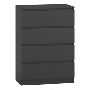 Komoda Malva 4 zásuvky - černá