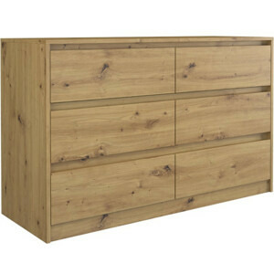 Komoda 6 šuplíků KARO 120 cm - dub artisan