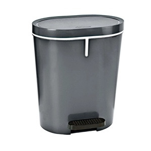 Denox Oval pedálový odpadkový koš 25 l, plast, antracitový, 25 l
