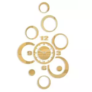 ModernClock 3D nalepovacie hodiny Alladyn zlaté