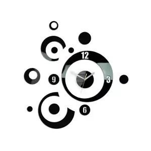 ModernClock 3D nalepovacie hodiny Planets čierne
