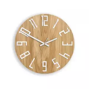ModernClock Nástěnné hodiny slim Dub světle hnědé
