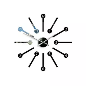 ModernClock 3D nalepovacie hodiny Metro čierne