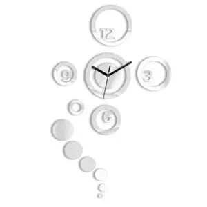ModernClock 3D nalepovacie hodiny Dream bielo-zrkadlové