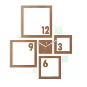 ModernClock 3D nalepovacie hodiny Quadrat medené