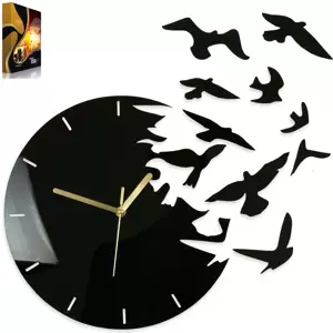 ModernClock 3D nalepovacie hodiny Swallows čierne