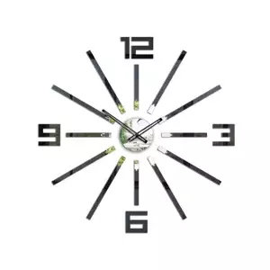 ModernClock 3D nalepovacie hodiny Big Sheen čierne
