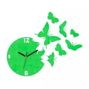 ModernClock 3D nalepovacie hodiny Butterflies zelené