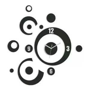 ModernClock 3D nalepovacie hodiny Planets wenge