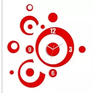 ModernClock 3D nalepovacie hodiny Planets červené