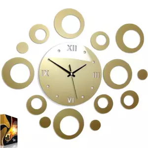 ModernClock 3D nalepovacie hodiny Ring zlaté