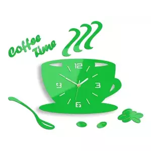 ModernClock Nástenné hodiny Coffee zelené