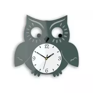 ModernClock Nástenné hodiny Owl sivé