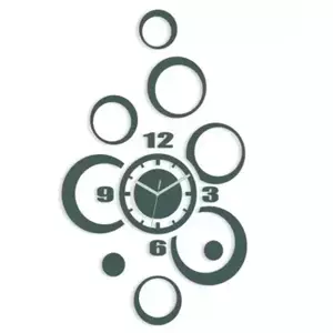 ModernClock 3D nalepovacie hodiny Alladyn sivé