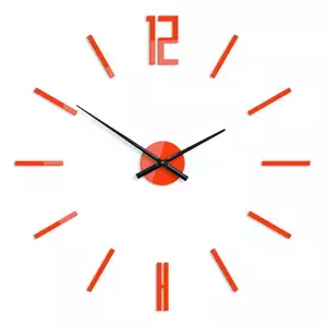 ModernClock 3D nalepovacie hodiny Carlo oranžové