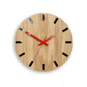 ModernClock Nástenné hodiny SImple-Y hnedo-červené
