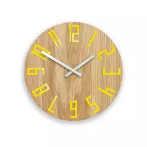 ModernClock Nástenné hodiny Drevo hnedo-žlté