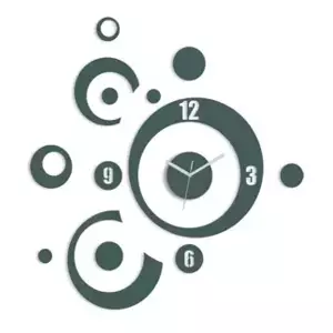 ModernClock 3D nalepovacie hodiny Planets sivé