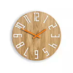 ModernClock Nástenné hodiny Slim Mit hnedo-oranžové