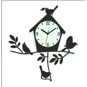 ModernClock Nástenné hodiny Birds čierne