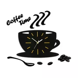 ModernClock Nástenné hodiny Satin cup čierno-žlté