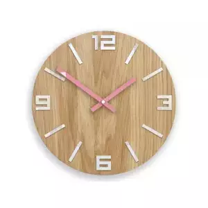 ModernClock Nástenné hodiny Arabic Wood hnedo-ružové