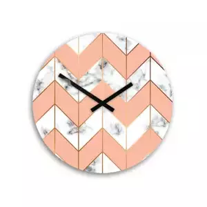 ModernClock Nástenné hodiny Marble bielo-ružové