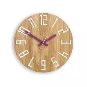 ModernClock Nástenné hodiny Slim Mit hnedo-fialové