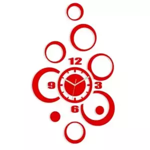 ModernClock 3D nalepovacie hodiny Alladyn červené