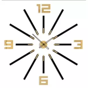ModernClock 3D nalepovacie hodiny Big Sheen čierno-zlaté