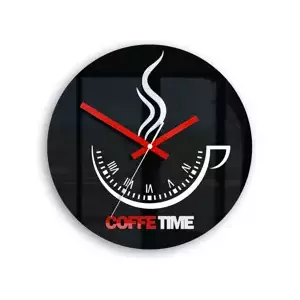ModernClock Nástenné hodiny Coffe Time čierne