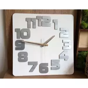ModernClock Nástenné hodiny Logic bielo-sivé