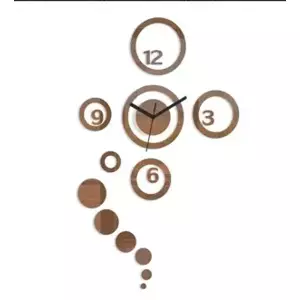 ModernClock 3D nalepovacie hodiny Dream hnedo-zrkadlové
