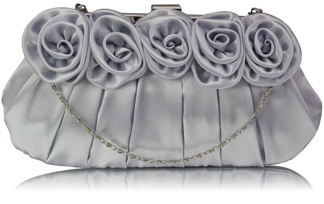 Psaníčko Fashion Satin Rose - stříbrné