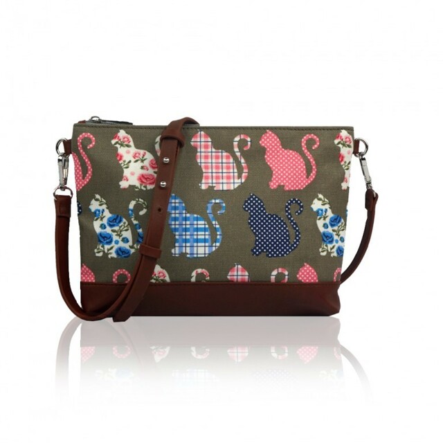 Kabelka Small Crossbody Cat Mania - šedá - šedá