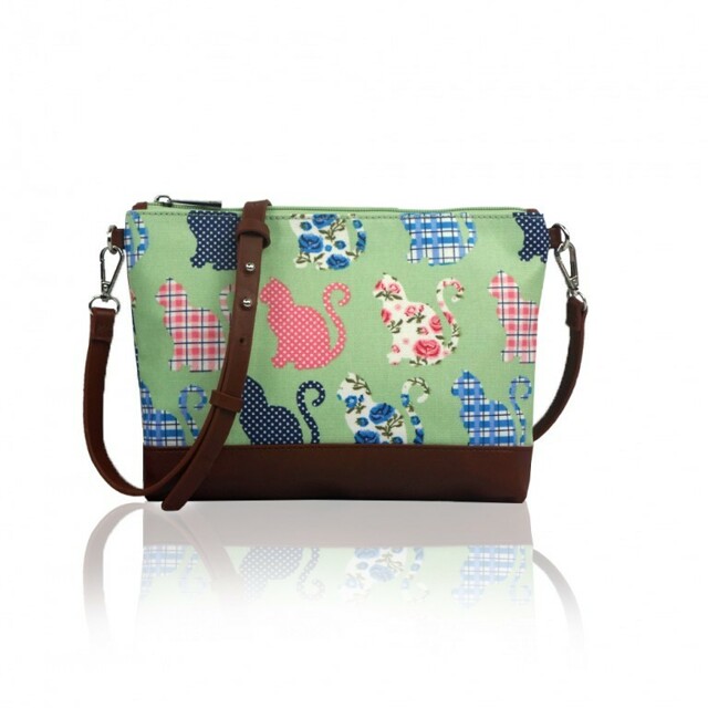 Kabelka Small Crossbody Cat Mania - zelená - zelená