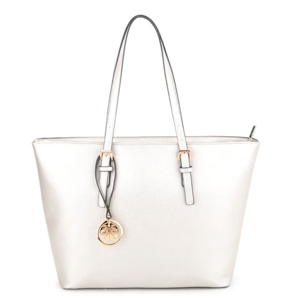 Kabelka Borse Milano City Shopper - stříbrná stříbrná