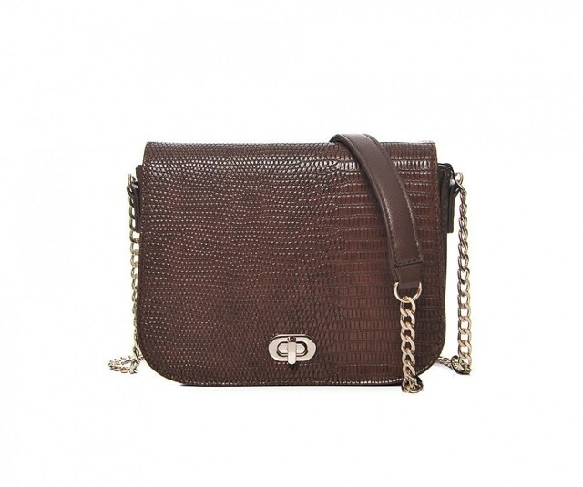 Kabelka Fashion Croc Crossbody - hnědá - hnědá