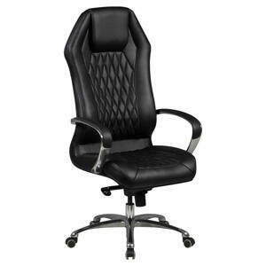 MID.YOU KANCELÁRSKE KRESLO, kožený vzhľad, čierna