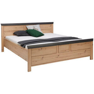 Hom`in POSTEĽ, 140/200 cm tmavosivá, dub artisan