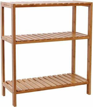 SONGMICS Bambusový regál 3 police přírodní 60x66 cm