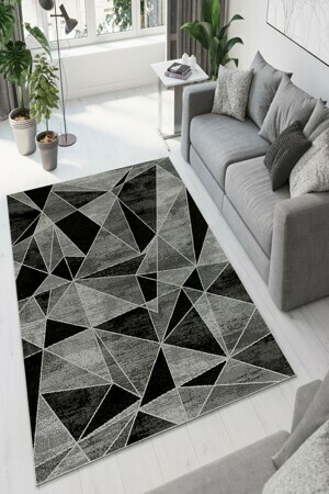 ASIR Koberec (80 x 120) W942 černé a šedé geometrické vzory