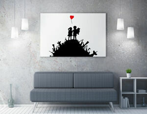 ASIR Obraz na plátně (70 x 100) Banksy Street Art – Láska hojí