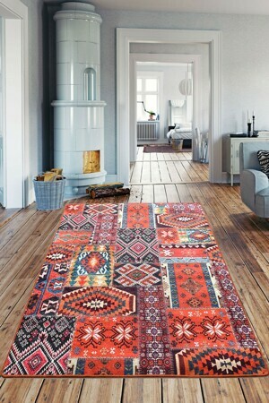 ASIR Koberec (80 x 300) PATCHWORK červený