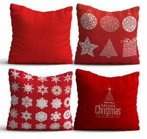 ASIR Set povlaků na polštář NYXMAS07 červený Vánoční